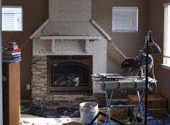 How to Install Stacked Stone Veneer Panels - Progress Shot - Norstone Fingerjoint Corner Panels Installed